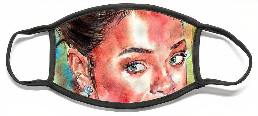 Rihanna Portrait Face Mask Suzann Sines - Fine Art