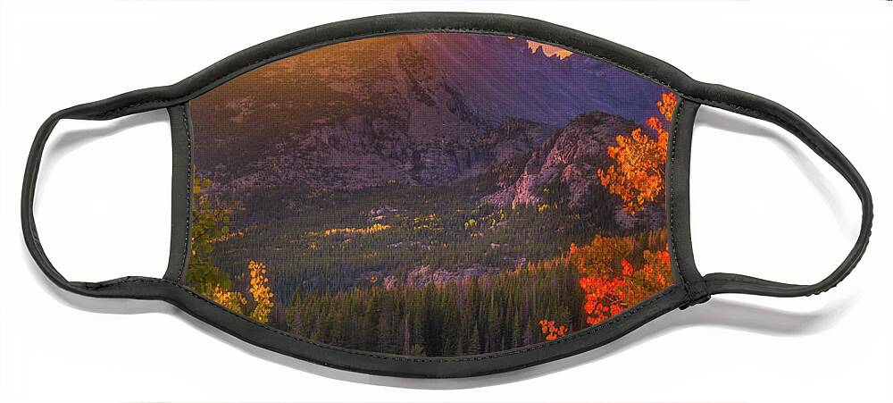 Rocky Mountains Face Mask featuring the photograph Rocky Mountain Sunrise by Darren White