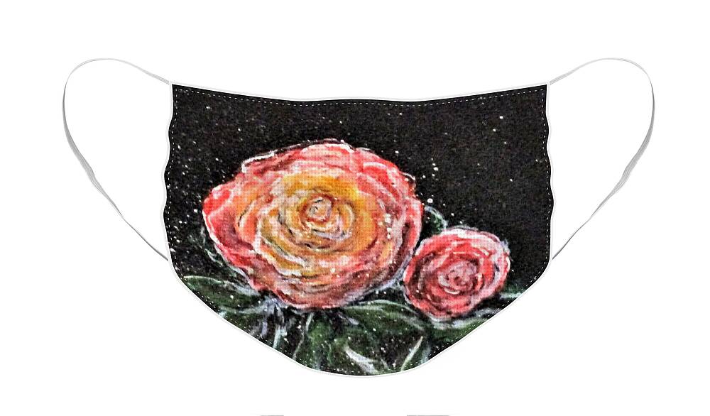 Flowers Face Mask featuring the painting Rose In Light by Clyde J Kell