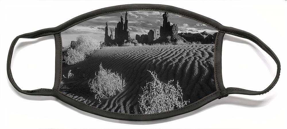Disk1216 Face Mask featuring the photograph Sacred Formations, Monument Valley by Tim Fitzharris