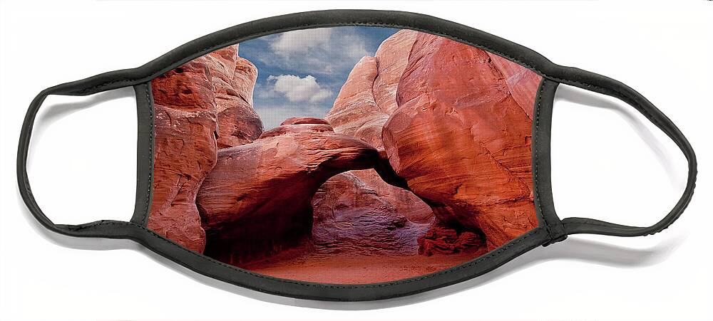 Arch Face Mask featuring the photograph Sand Dune Arch by Jeff Goulden