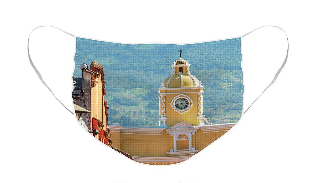 Antigua Face Mask featuring the photograph Santa Catalina Arch Antigua Guatemala by THP Creative