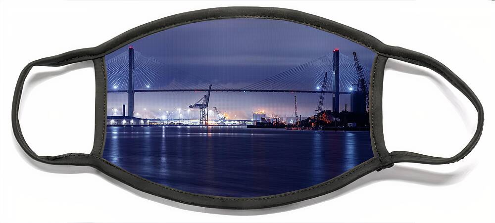River Face Mask featuring the photograph Savannah River at Night by Bryan Williams