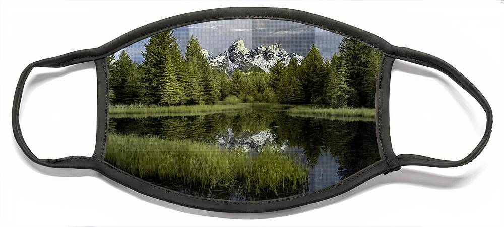 Tetons Face Mask featuring the photograph Schwabacher Dawn by Jon Glaser