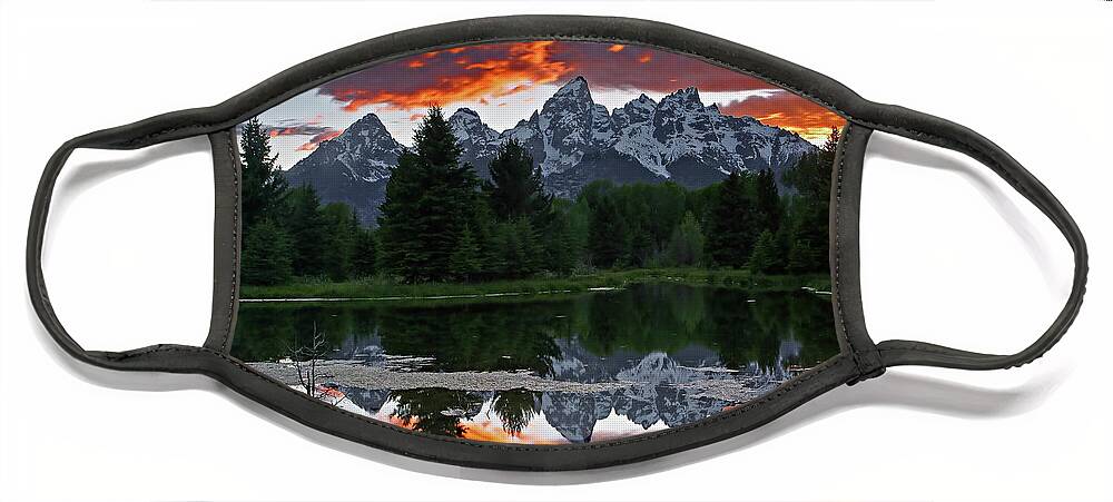 Sunset Face Mask featuring the photograph Schwabacher Landing Sunset by Ronnie And Frances Howard