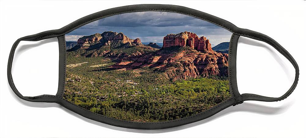 Sedona Face Mask featuring the photograph Sedona - View from the Airport Trail by William Christiansen