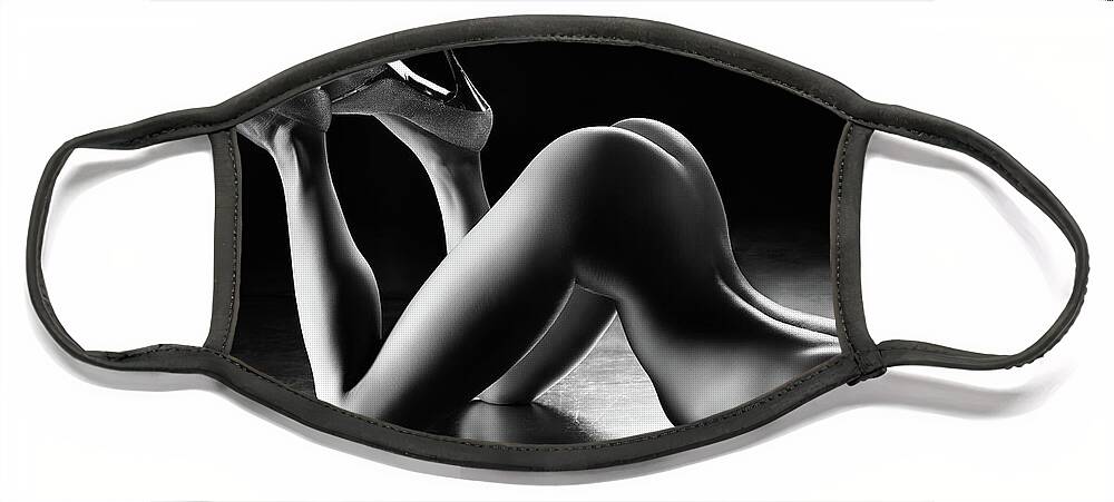 Woman Face Mask featuring the photograph Sensual nude body curves by Johan Swanepoel