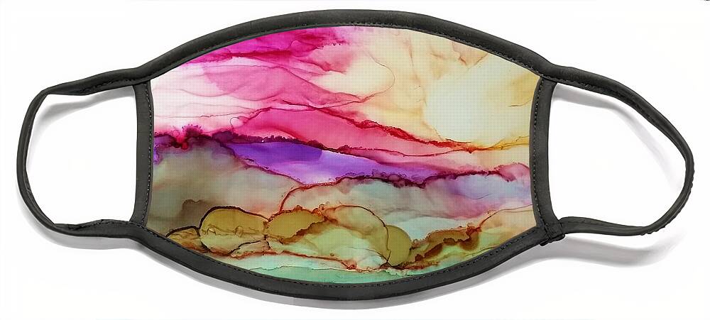 Alcohol Ink Face Mask featuring the painting Serenity by Beth Kluth