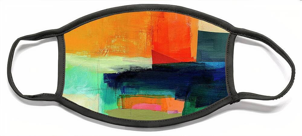 Abstract Art Face Mask featuring the painting Shoreline #7 by Jane Davies