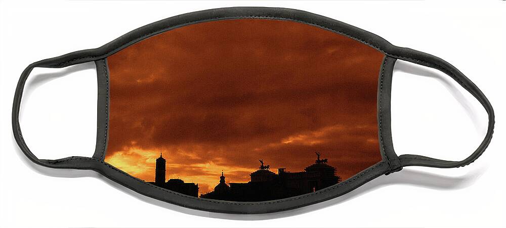 Rome Face Mask featuring the photograph Silhouette of Rome - Italy by Stefano Senise