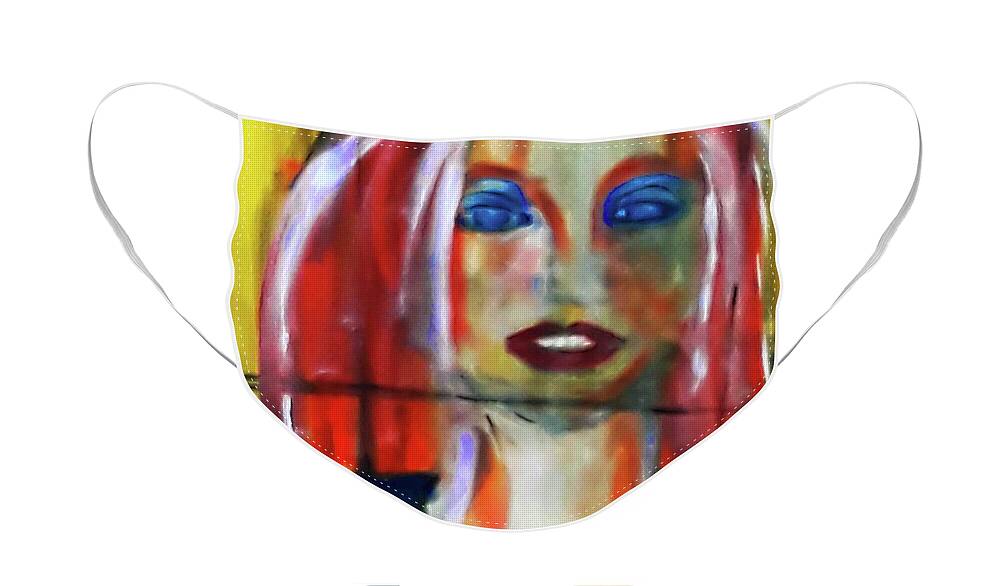 Woman Face Mask featuring the painting Smudged Lipstick by Gabby Tary