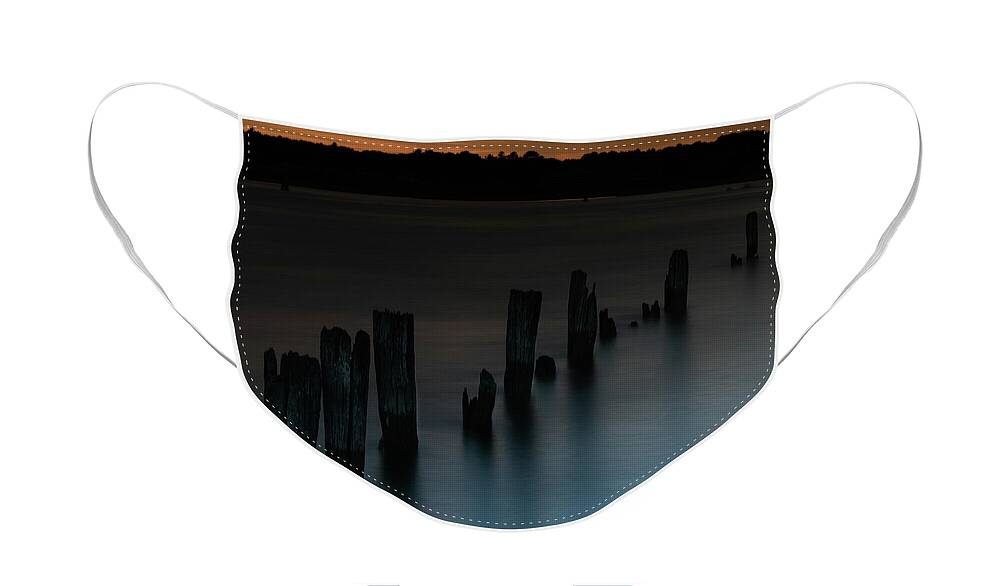 Pilings Face Mask featuring the photograph Soft Exit by Vicky Edgerly