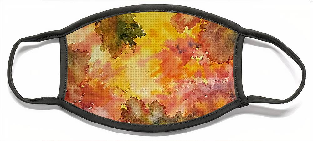 Abstract Fall Foliage Face Mask featuring the painting Splash of Fall by Lisa Debaets