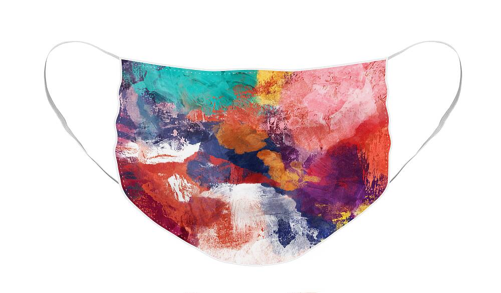 Colorful Face Mask featuring the painting Spring Crush 3- Abstract Art by Linda Woods by Linda Woods