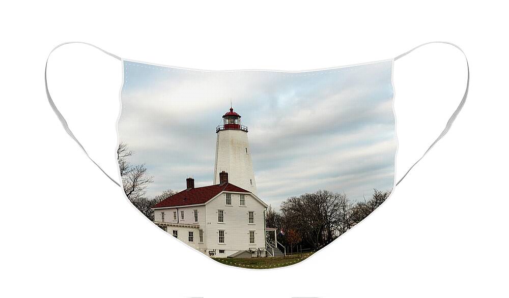 Lighthouse Face Mask featuring the photograph Sandy Hook Lighthouse by Sam Rino