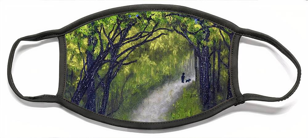 Barrieloustark Face Mask featuring the painting Stay the Path by Barrie Stark