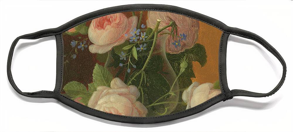 Still Face Mask featuring the painting Still Life with Roses, circa 1860 by Severin Roesen