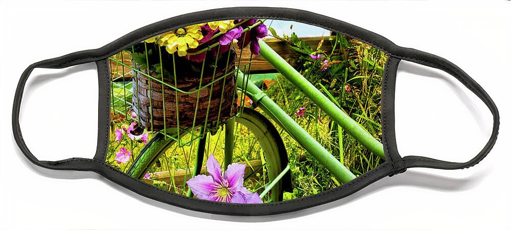 Barns Face Mask featuring the photograph Summer Breeze on a Bicycle by Debra and Dave Vanderlaan