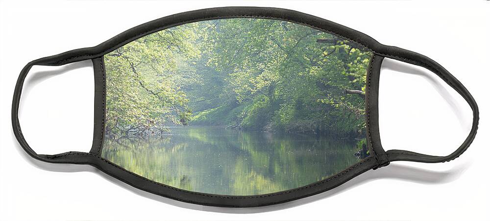 Landscape Face Mask featuring the photograph Summer time river and trees - landscape by Anita Nicholson