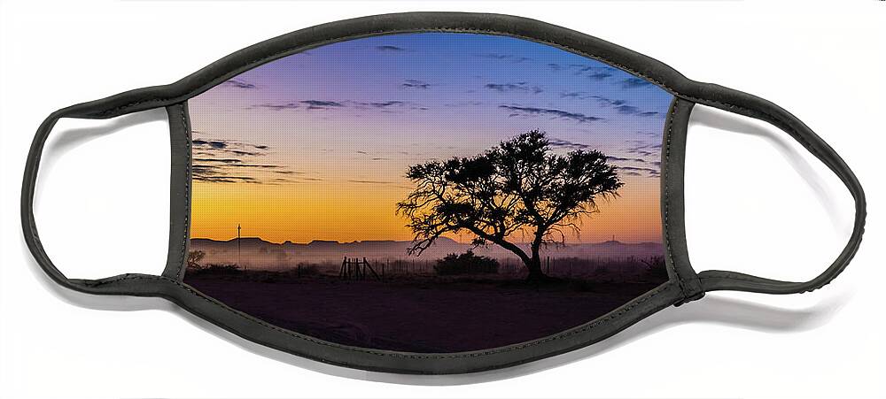 Sunset Face Mask featuring the photograph Sunrise in Sossusvlei, Namibia by Lyl Dil Creations