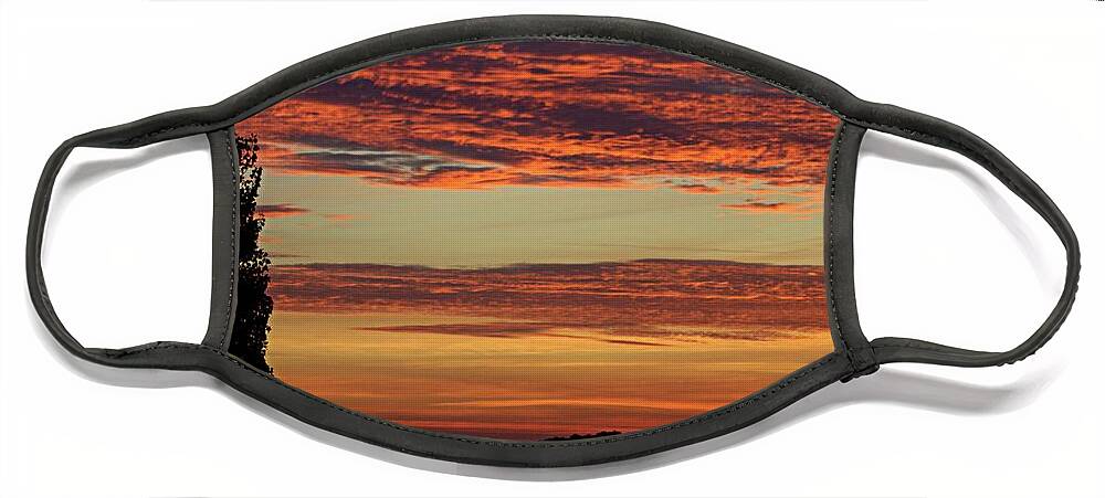 Sunrise Face Mask featuring the photograph Sunrise in Stambolovo by Martin Smith