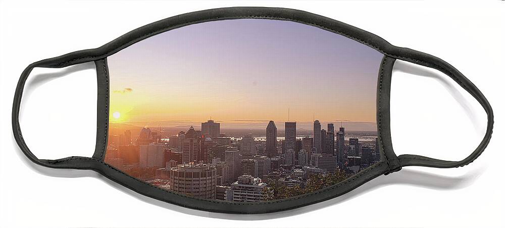 Montreal Face Mask featuring the photograph Sunrise over Montreal by Nicole Lloyd
