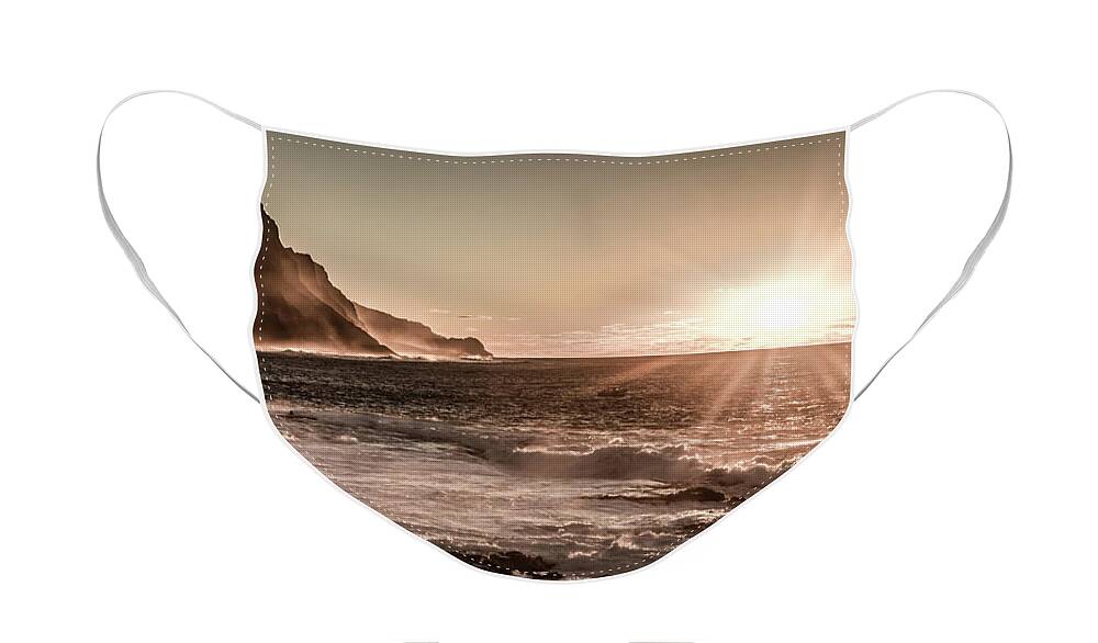 Sunset Face Mask featuring the photograph Sunset on Santo Antao, Cape Verde by Lyl Dil Creations