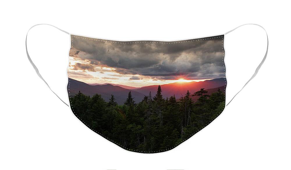 Sunset Face Mask featuring the photograph Sunset on the Kancamagus by Vicky Edgerly