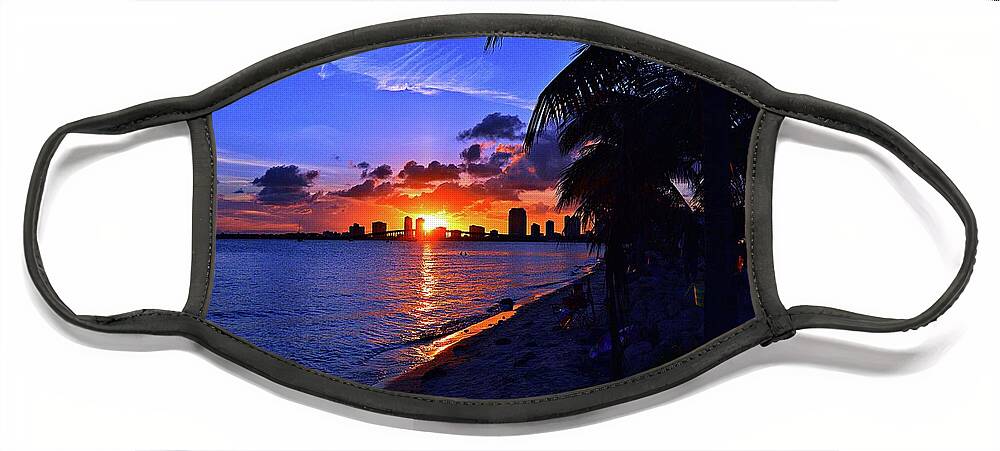 Miami Face Mask featuring the photograph Sunset by Thomas Schroeder