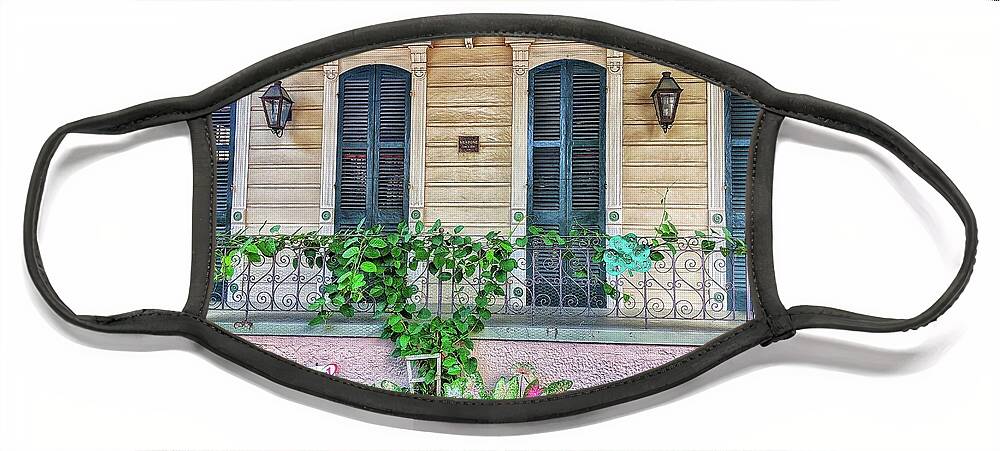New Orleans Face Mask featuring the photograph Sweet Cream and Ivy by Portia Olaughlin