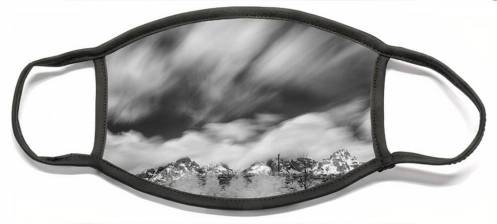 Tetons Face Mask featuring the photograph Teton Cloudscape by Jon Glaser
