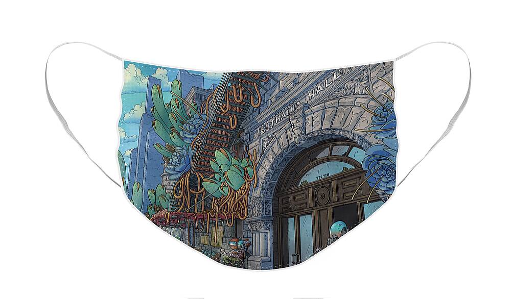 Face Mask featuring the digital art Thalia Hall by EvanArt - Evan Miller