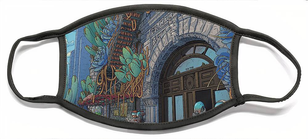  Face Mask featuring the digital art Thalia Hall by EvanArt - Evan Miller