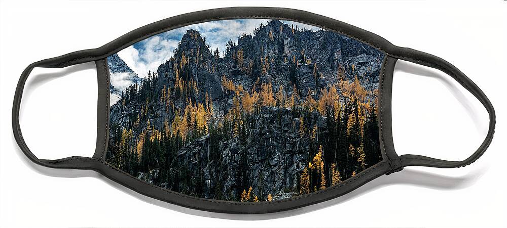 Enchantments Face Mask featuring the photograph The Enchantments - Larches by Pelo Blanco Photo