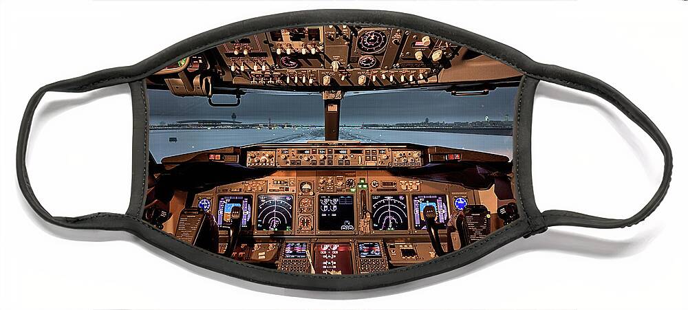 737 Face Mask featuring the photograph The Flightdeck by JC Findley