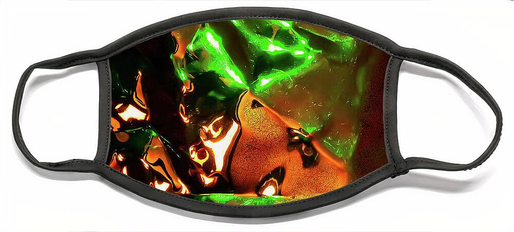Abstract Face Mask featuring the digital art The Green Knight by Liquid Eye