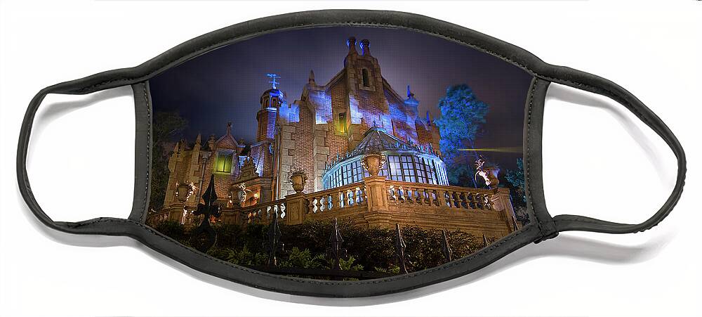 Disney Haunted Mansion Face Mask featuring the photograph The Haunted Mansion at Walt Disney World by Mark Andrew Thomas