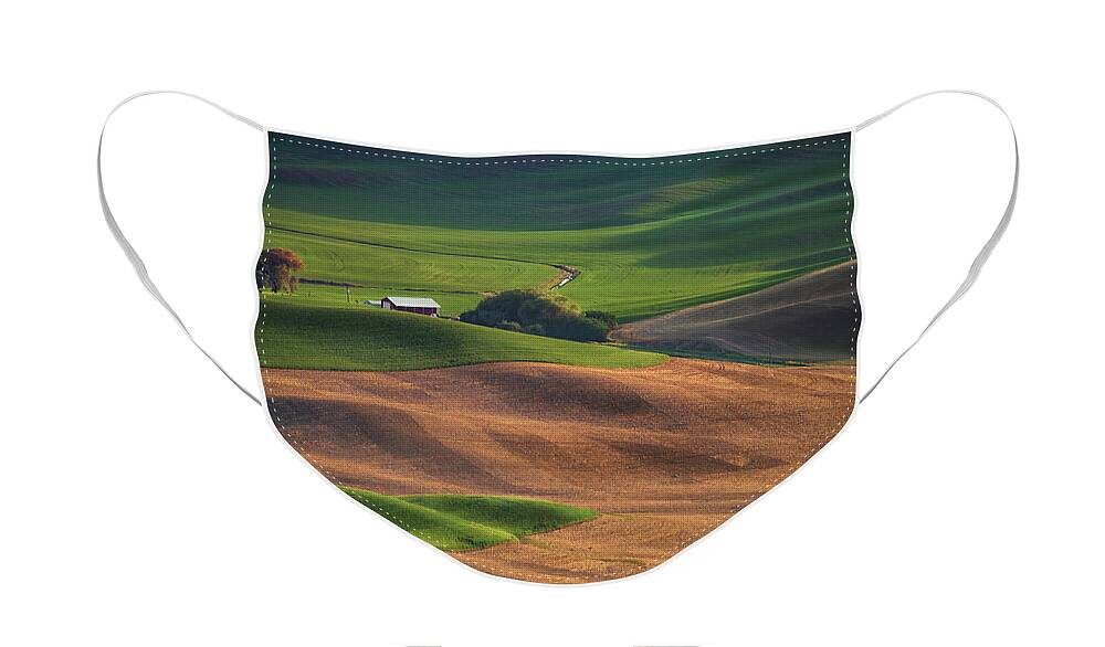 Hill Face Mask featuring the The Hills of Whitman County by Kristen Wilkinson