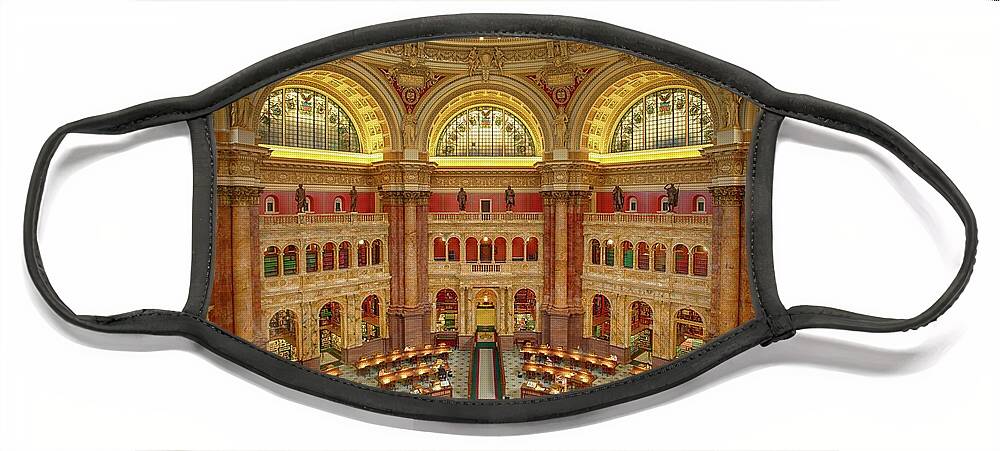 The Library Of Congress Face Mask featuring the photograph The Library of Congress by C Renee Martin