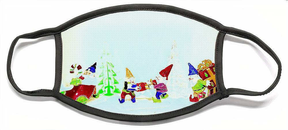 Still Life Face Mask featuring the mixed media Santa Is Packing His Sleigh by Alida M Haslett