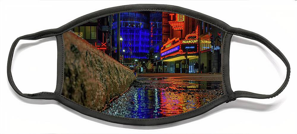 Boston Face Mask featuring the photograph The Paramount Theatre by Kristen Wilkinson