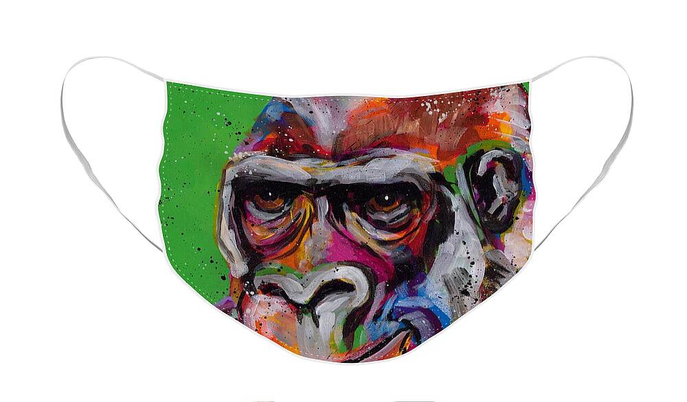 Tracy Miller Face Mask featuring the painting The Thinker by Tracy Miller