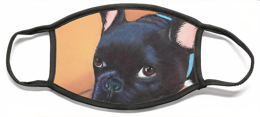 Dog Face Mask featuring the pastel This Is Max by Carol Corliss