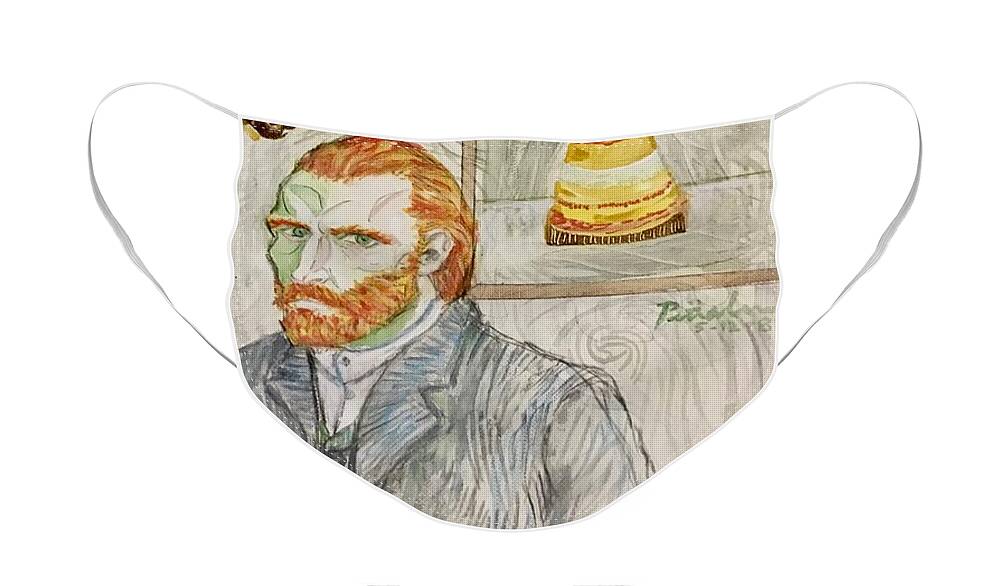 Ricardosart37 Face Mask featuring the painting Through Vincent's Eyes by Ricardo Penalver deceased