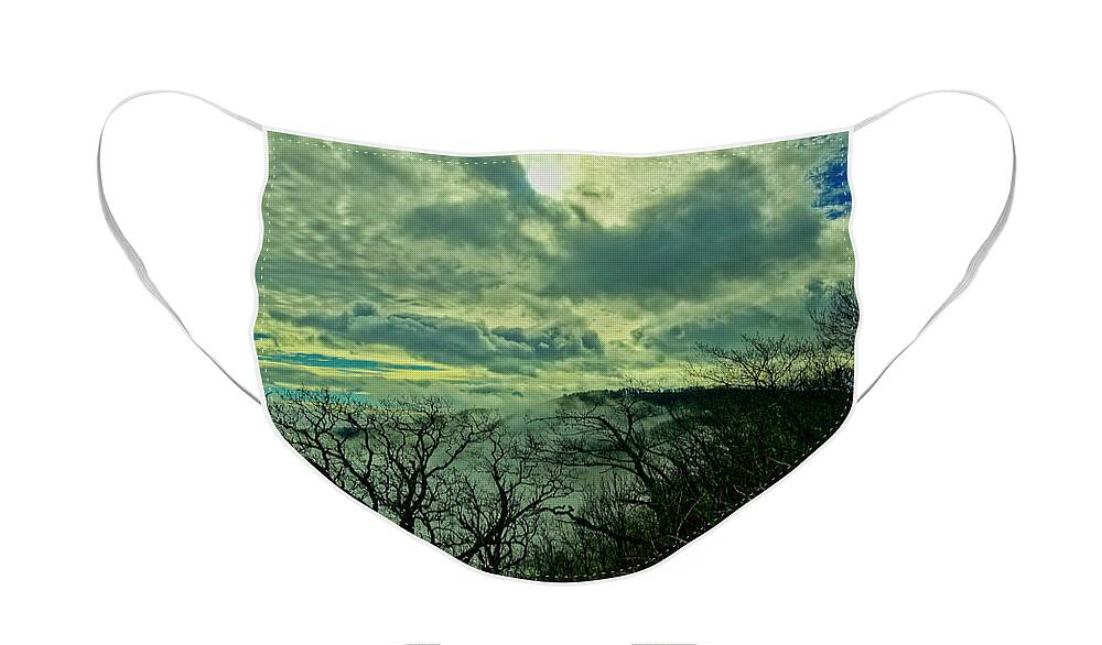 Thunder Mountain Face Mask featuring the photograph Thunder Mountain Clouds by Meta Gatschenberger