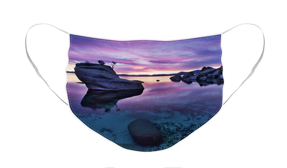 Lake Face Mask featuring the photograph Transparent sunset by Martin Gollery
