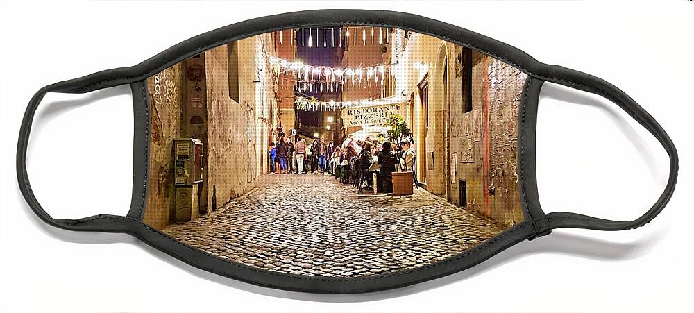City Face Mask featuring the photograph Trastevere Tunnel Street by Andrea Whitaker