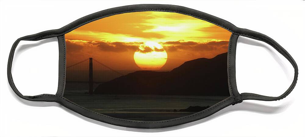 Golden Gate Bridge Face Mask featuring the photograph True Gold by Donna Blackhall