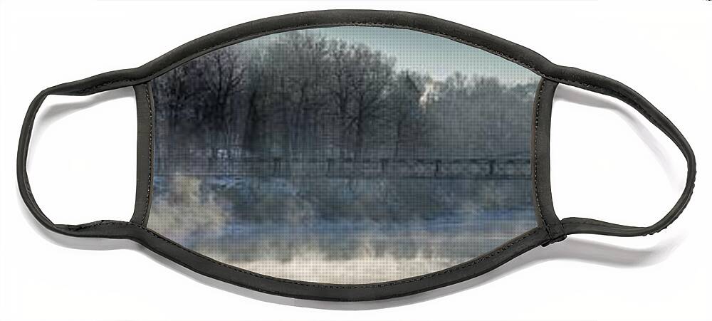 Two Cent Bridge Face Mask featuring the photograph Two Cent Bridge at -5F by John Meader