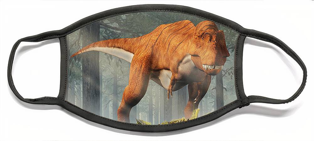 التنزه قابل للاستبدال تحديث  Tyrannosaurus Rex in a Forest Face Mask by Daniel Eskridge | Fine Art  America
